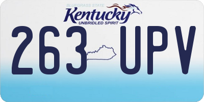 KY license plate 263UPV