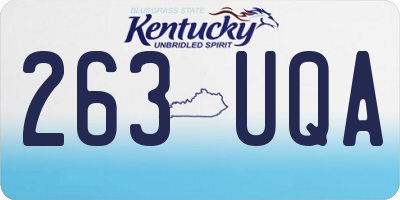 KY license plate 263UQA