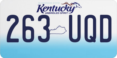 KY license plate 263UQD