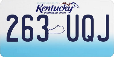 KY license plate 263UQJ
