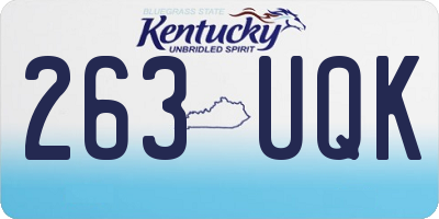 KY license plate 263UQK