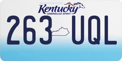 KY license plate 263UQL