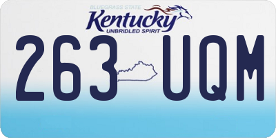 KY license plate 263UQM
