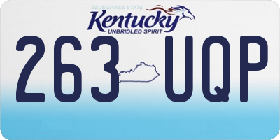 KY license plate 263UQP