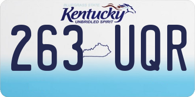 KY license plate 263UQR