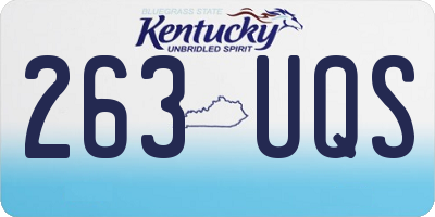 KY license plate 263UQS