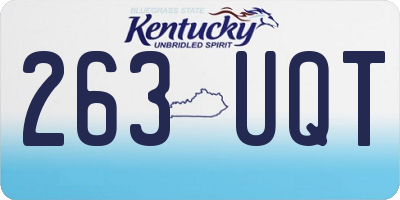 KY license plate 263UQT