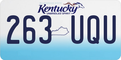 KY license plate 263UQU