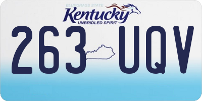 KY license plate 263UQV