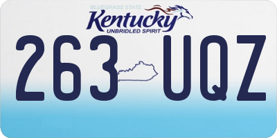 KY license plate 263UQZ