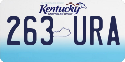KY license plate 263URA