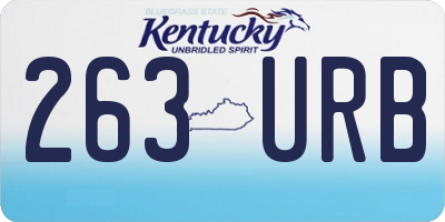 KY license plate 263URB