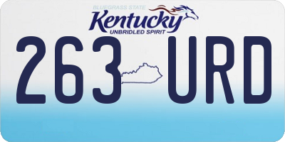 KY license plate 263URD