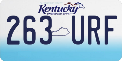 KY license plate 263URF