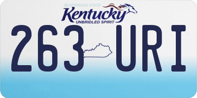KY license plate 263URI