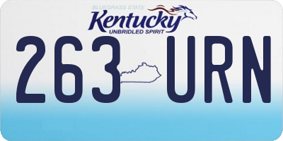 KY license plate 263URN