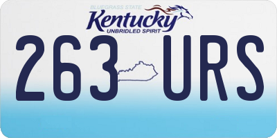 KY license plate 263URS