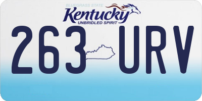 KY license plate 263URV