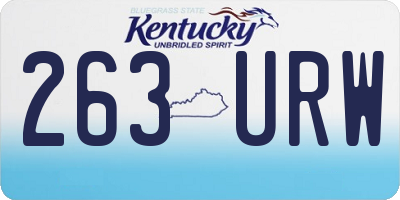 KY license plate 263URW