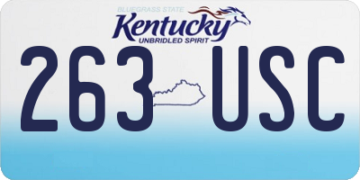 KY license plate 263USC