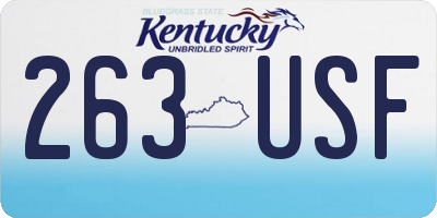 KY license plate 263USF