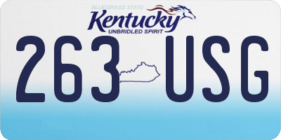 KY license plate 263USG