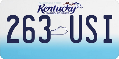 KY license plate 263USI