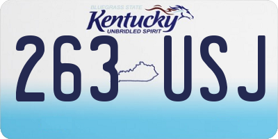 KY license plate 263USJ