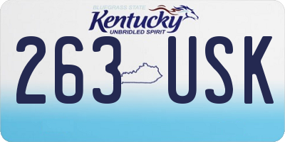 KY license plate 263USK