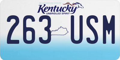 KY license plate 263USM