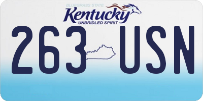 KY license plate 263USN