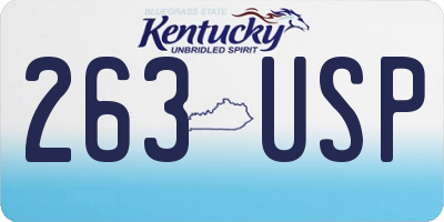 KY license plate 263USP