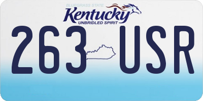 KY license plate 263USR