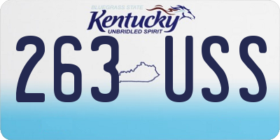 KY license plate 263USS