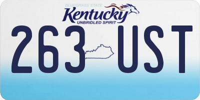 KY license plate 263UST