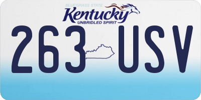 KY license plate 263USV