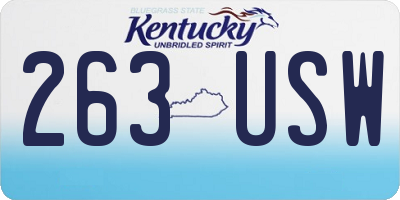 KY license plate 263USW