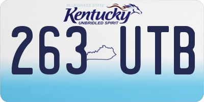 KY license plate 263UTB