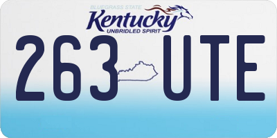 KY license plate 263UTE
