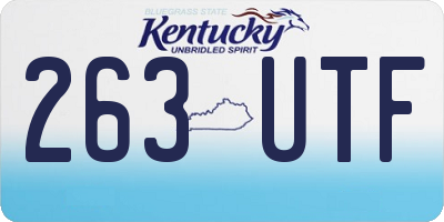 KY license plate 263UTF