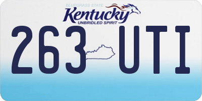 KY license plate 263UTI