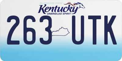 KY license plate 263UTK