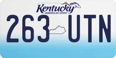 KY license plate 263UTN