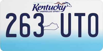 KY license plate 263UTO