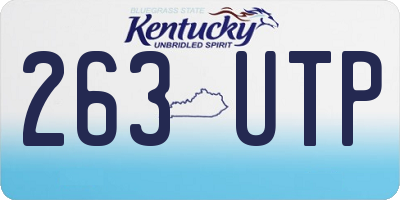 KY license plate 263UTP