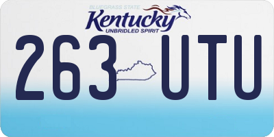 KY license plate 263UTU
