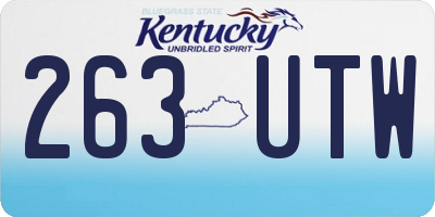 KY license plate 263UTW