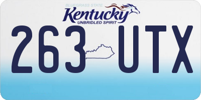KY license plate 263UTX
