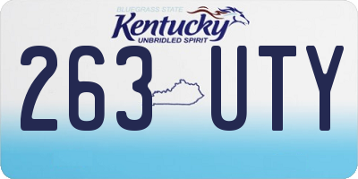 KY license plate 263UTY