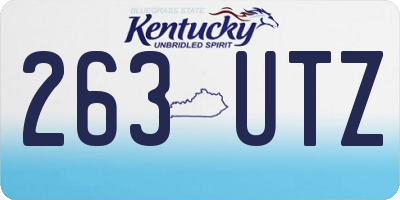 KY license plate 263UTZ